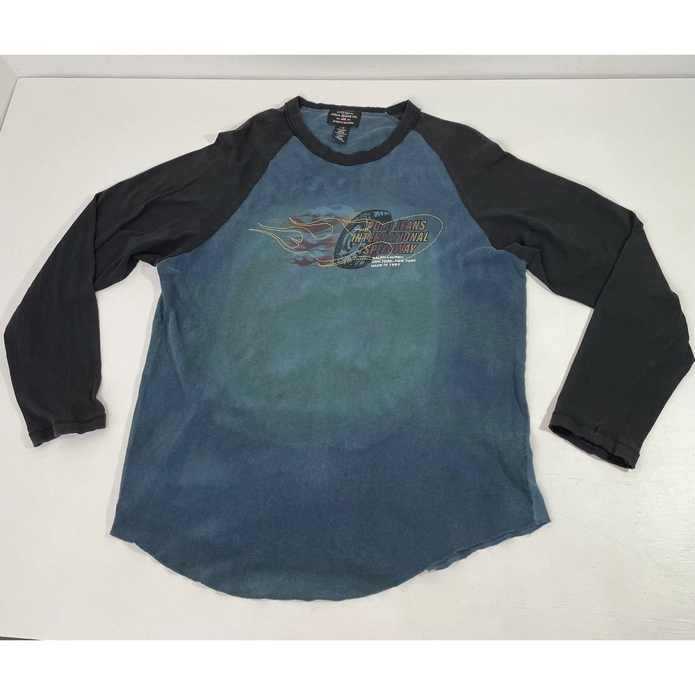 Polo Ralph Lauren International Speedway Men's Size Large Distressed Long Sleeve